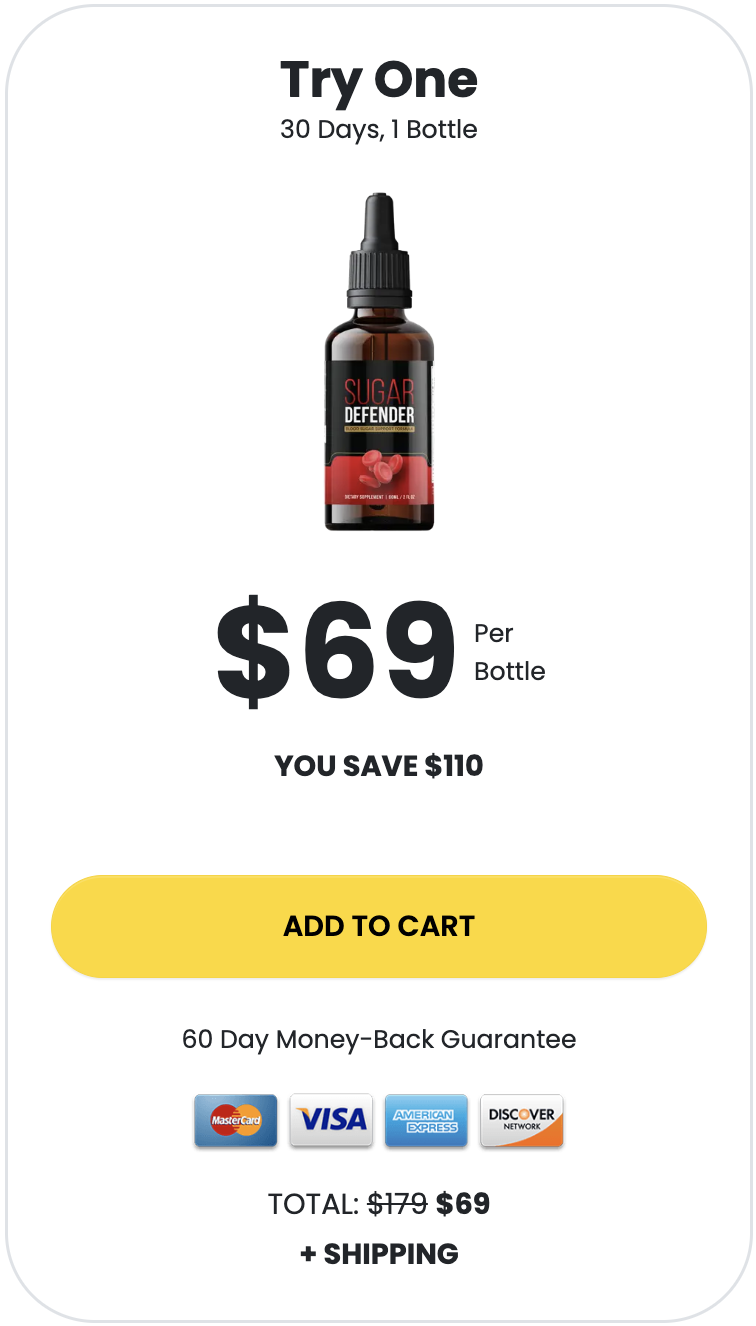 sugar defender 30 day supply single bottle option